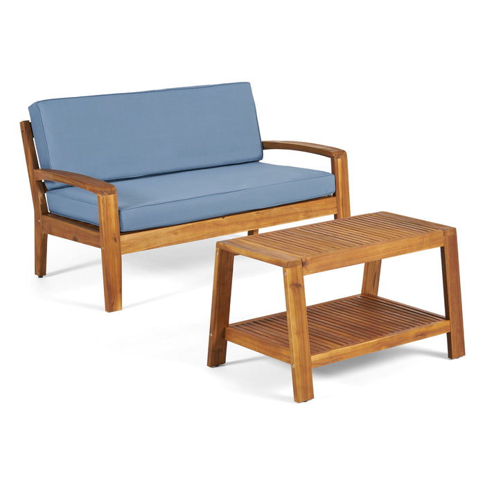 2 Piece Conversation Set, Loveseat & Coffee Table Noble House