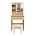 Small Vanity Desk With 3 LED Lighting Modes, 3 Drawers, Hair Dryer Holder, Power Socket, And Dressing Chair - Natural Walnut Home Essentials
