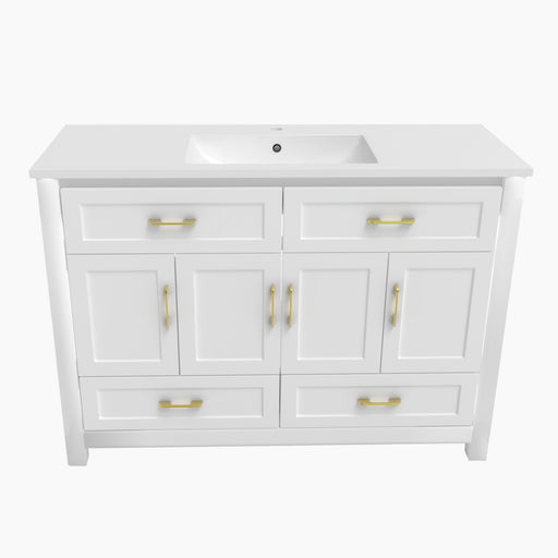 Bathroom Vanity With Sink Combo, 4 Soft Close Doors And 4 Drawers Home Essentials
