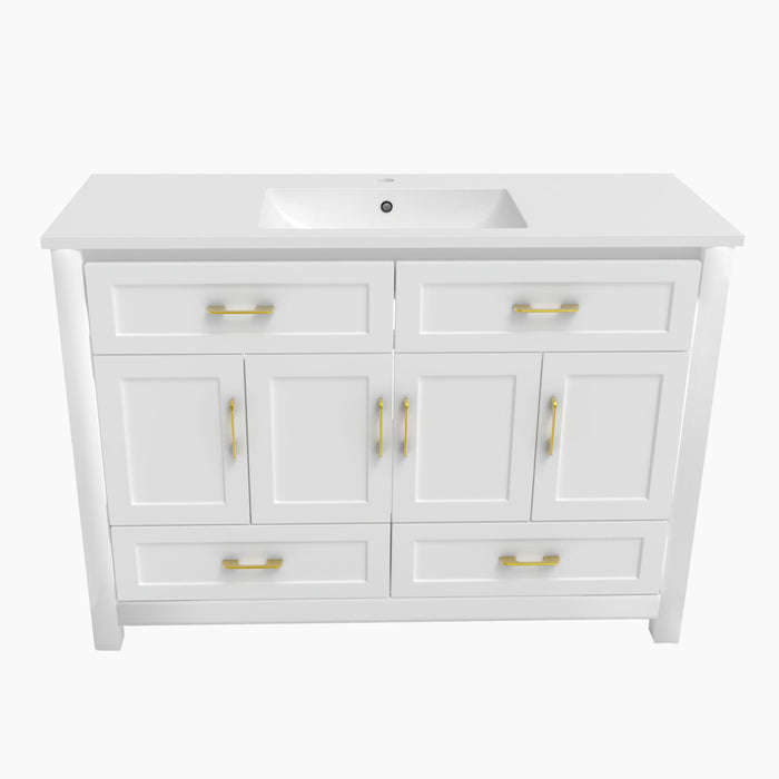 Bathroom Vanity With Sink Combo, 4 Soft Close Doors And 4 Drawers Home Essentials