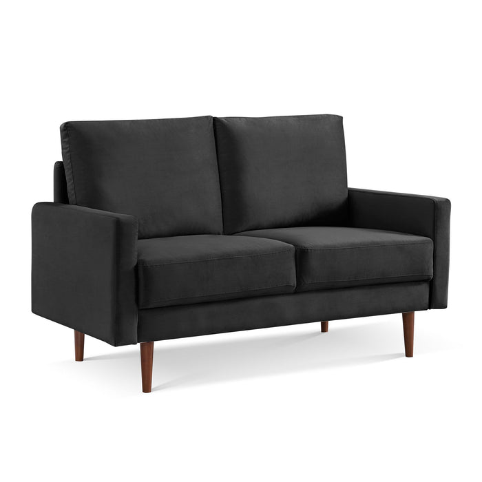 Loveseat Velvet - Black / Dark Brown