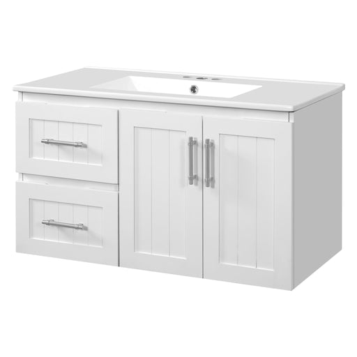 Wall Mounted Bathroom Vanity & Sink, 2 Drawers Hearth and Haven
