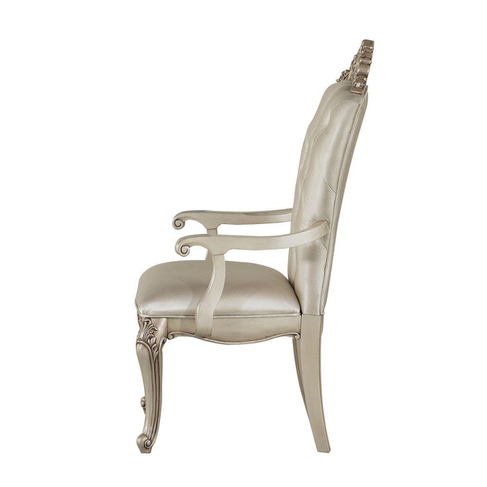 Gorsedd - Arm Chair (Set of 2) - Cream Fabric & Golden Ivory