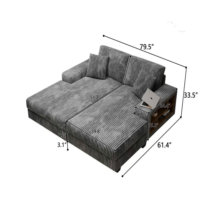 Convertible Sectional Sofa, Sleeper Oversized Living Room Lounge Home Essentials