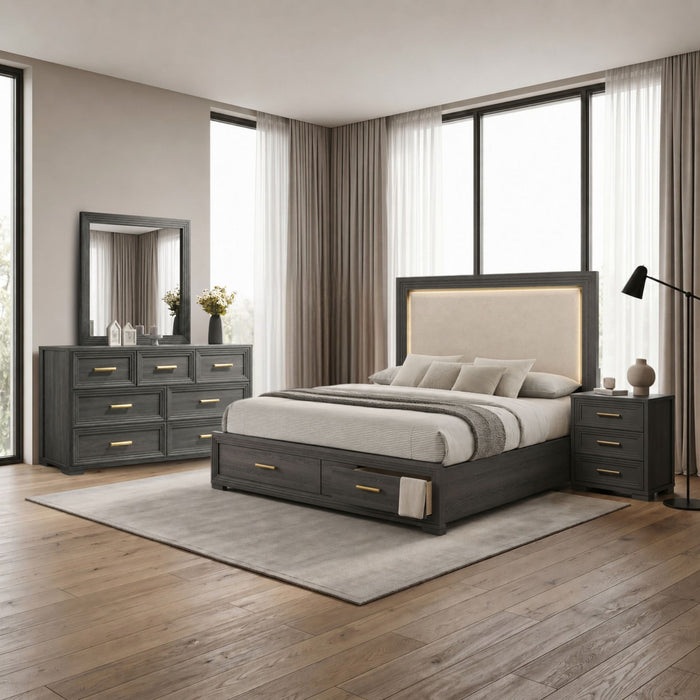 Colorado - Bedroom Set With Upholstered LED Headboard Matrix Furniture Group