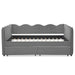 Gingham Daybed With USB Charging Port, Wave-Shaped Design Home Essentials