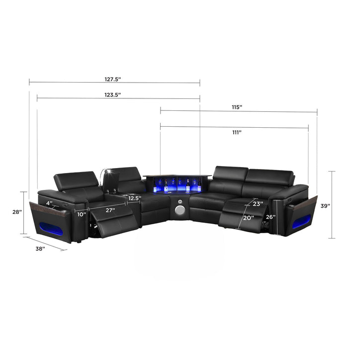 Nova - Sectional With Bluetooth Speaker, LED And Lifting Wine Cabinet Matrix Furniture Group