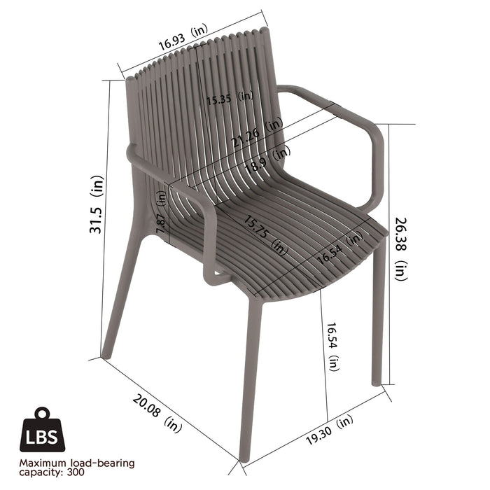 4 Modern Stackable Armchair Matched With Long Table Home Essentials