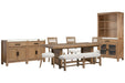 Plum Creek - 8 Piece Extendable Trestle Dining Table Set Magnussen Furniture