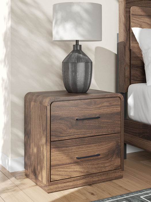 Fortlorn - Two Drawer Night Stand - Walnut Brown Signature Design by Ashley®