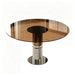 Round Dining Table With Tempered Glass Top - Brown Home Essentials