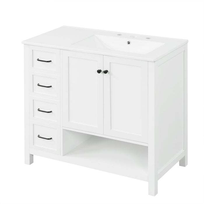 Modern Bathroom Vanity With Sink Top, 2 Doors And 2 Drawers Hearth and Haven