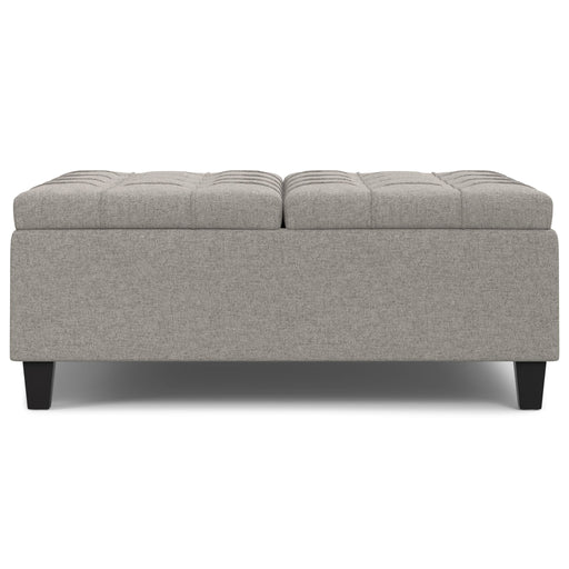 Harrison - Large Square Coffee Table Storage Ottoman - Gray Simpli-Home