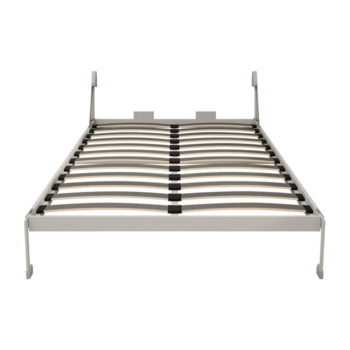 Queen Size Vertical Murphy Wall Cabinet Folding Bed With Automatic Legs - Gray Home Essentials