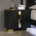 Contemporary Nightstand With 2 Drawer Storage - Black Home Essentials
