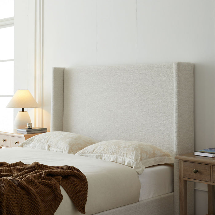 Hosford - Minimalist Upholstered Wingback Bed With Wood Base Platform House & Home Furniture