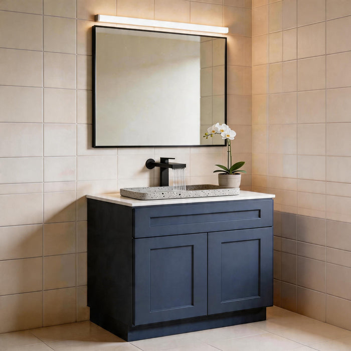 Shaker Base Cabinet With Soft Close Doors And Drawer, Storage Unit With Adjustable Shelf For Bath - Blue Home Essentials