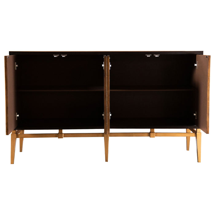 Capri - 4 Door Accent Cabinet - Brown / Gold Furniture Max