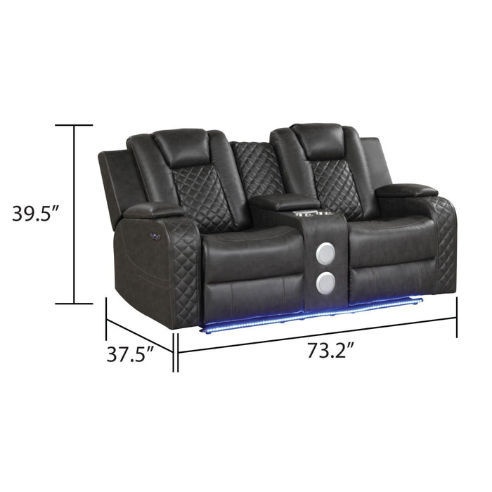 Benz - Power Reclining Loveseat With LED Lighting And Built In USB Matrix Furniture Group