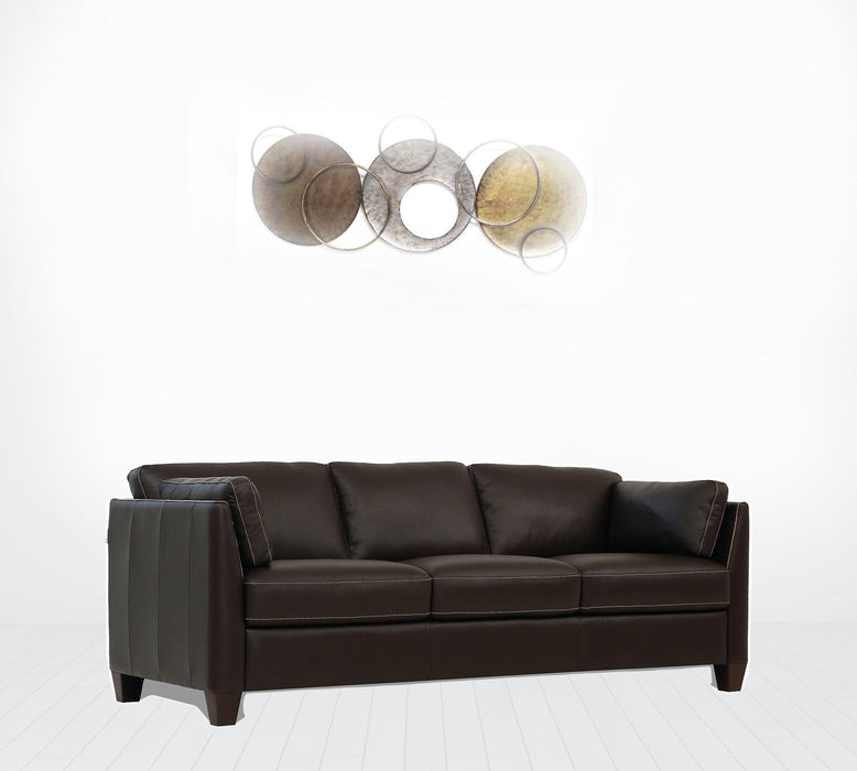 Sofa 81" - Chocolate Leather And Black