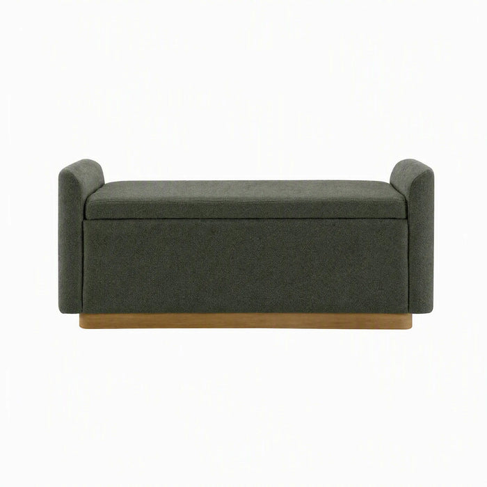 Upholstered Storage Bench With Safety Hinge Home Essentials