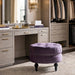 Dawn - Tufted Round Ottoman Nailhead Accents - Purple Jennifer Taylor Home