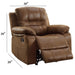 Manual Recliner With Pillow Arms And Headrest - Dark Brown Home Essentials