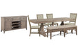 Paxton Place - Extendable Trestle Dining Table Set Magnussen Furniture