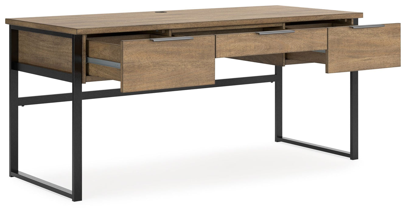 Montia - Home Office Desk, Desk Chair, Bookcase - Light Brown Signature Design by Ashley®