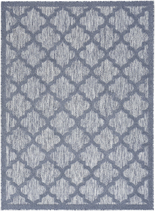 4' X 6' Ikat Indoor / Outdoor Area Rug - Denim Blue