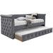 Contemporary Button Tufted Daybed With Slat Trundle Home Essentials