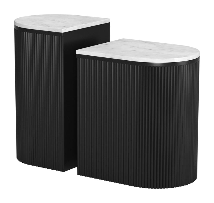 Ormara - Side Table Set - White / Black Zuo Modern