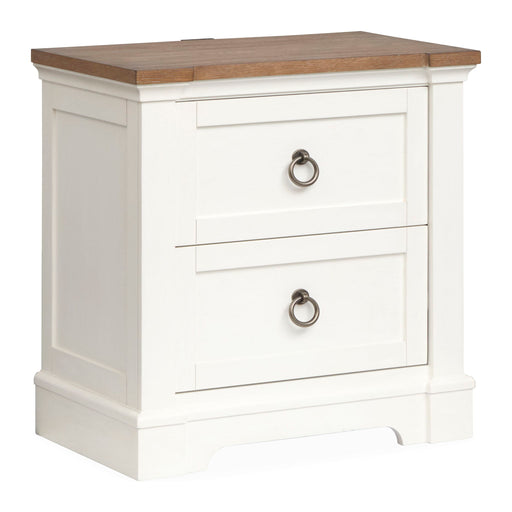 Kingston - Drawer Nightstand - Whisper White And Cerused Nutmeg Magnussen Furniture