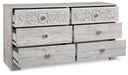 Paxberry - Six Drawer Dresser - Weatherworn - Whitewash Signature Design by Ashley®