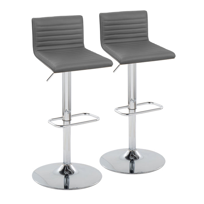 Mason - Contemporary Adjustable Barstool With Swivel With Rounded Rectangle Footrest (Set of 2)