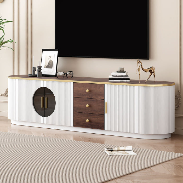 Minimalist TV Stand With 3 Drawers And 1 Shelf Hearth and Haven