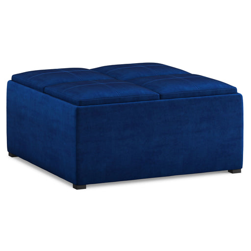 Avalon - Square Coffee Table, Storage Ottoman Simpli-Home