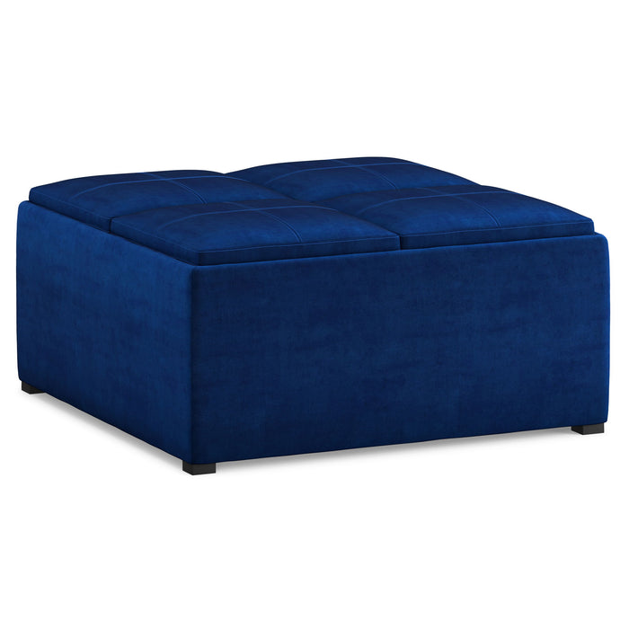 Avalon - Square Coffee Table, Storage Ottoman Simpli-Home