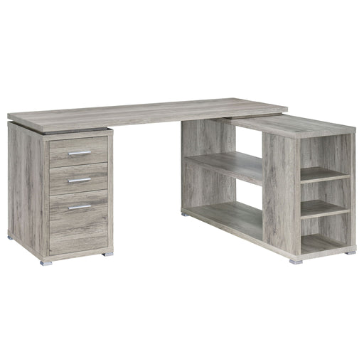 Tona - L-Shape Computer Desk With 3 Drawers And 5 Shelves Furniture Max