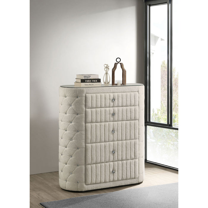 Santiago - 5 Drawer Chest Of Drawers - Ivory Furniture Max