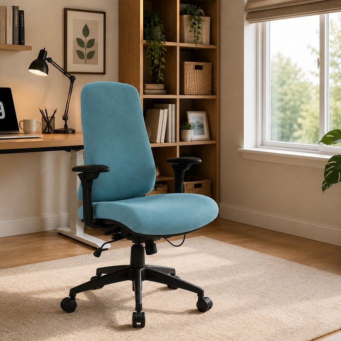 Office Chair With Mid Back Design, 5D Armrests And Multi Position - Blue Home Essentials