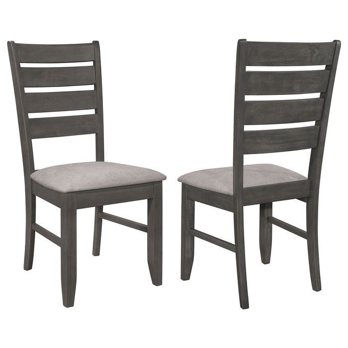 Padded Seat Side Chairs With Tapered Slats (Set of 2) Furniture Max