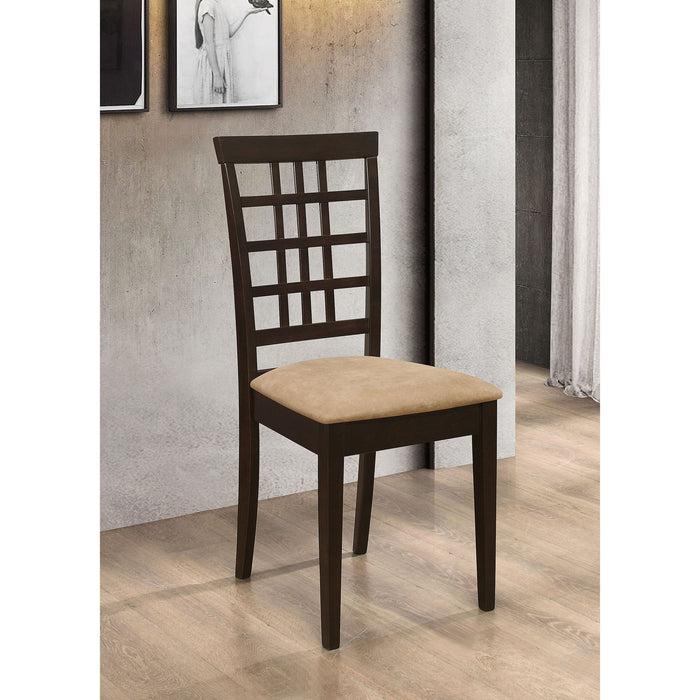 Lattice Back Side Chair (Set of 2) - Brown Furniture Max