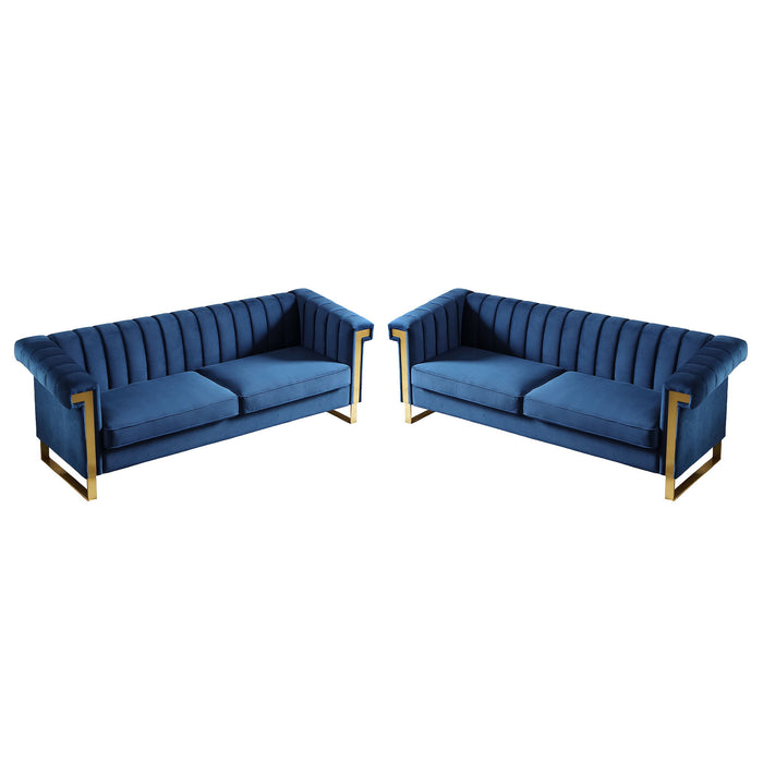 2 Piece Sofa Set With Tufted Back And Deep Seating Home Essentials
