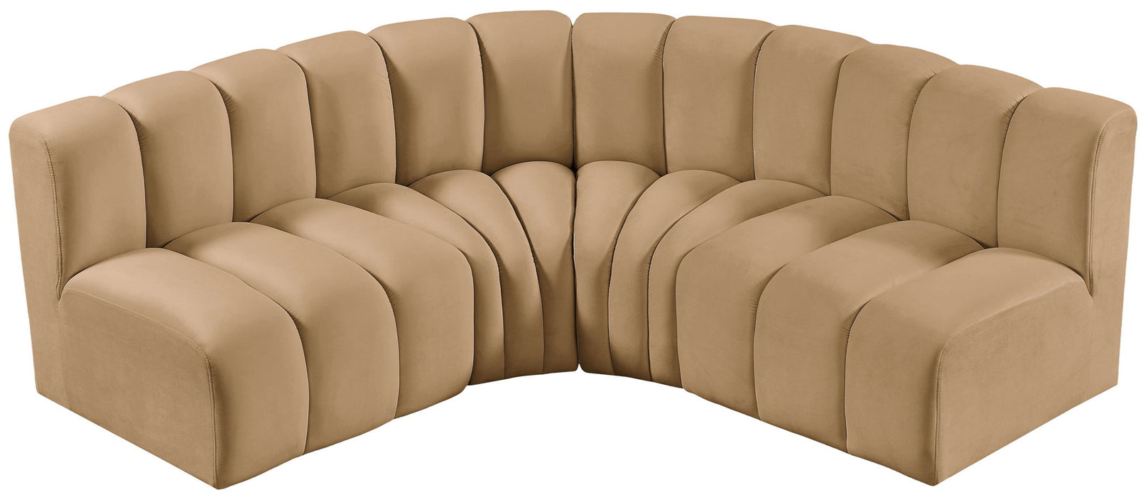 Arc - Velvet 4 Piece Corner Modular Sofa Meridian Furniture