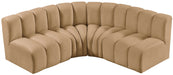 Arc - Velvet 4 Piece Corner Modular Sofa Meridian Furniture
