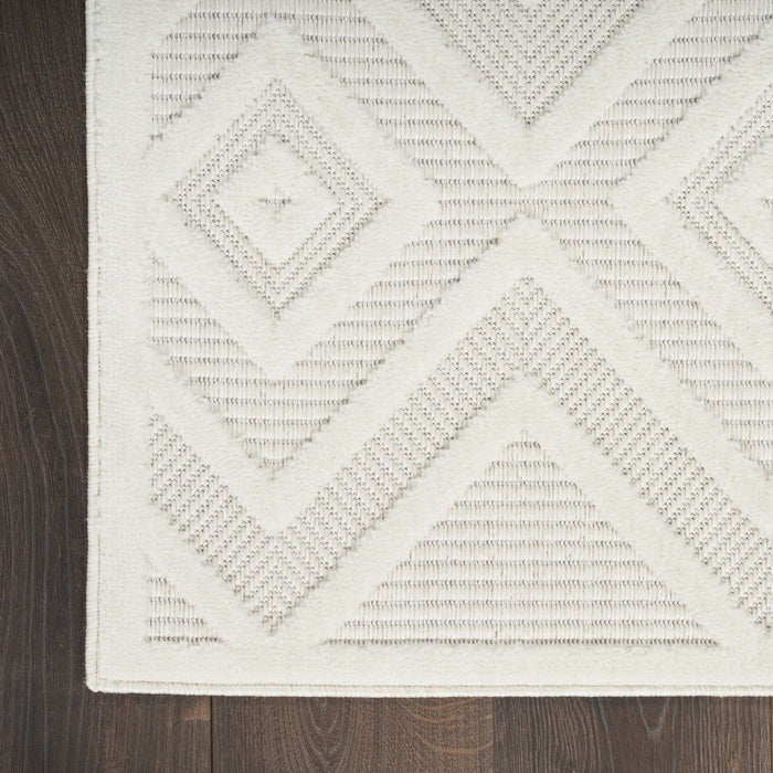 9' X 12' Area Rug Geometric Flatweave - Cream