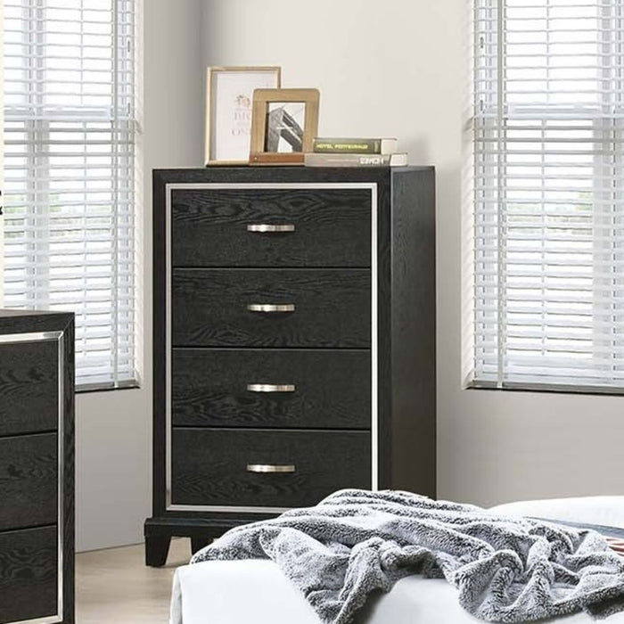 1 Piece Chest Tapered Legs Bedroom Furniture - Black Home Essentials