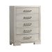 1 Piece Chest With Square Legs And Sleek Handles - Antique White Home Essentials
