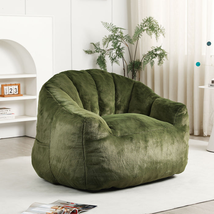 Beanbag Chair, Beanbag Sofa Chair With Armrests Stuffed High Density Foam